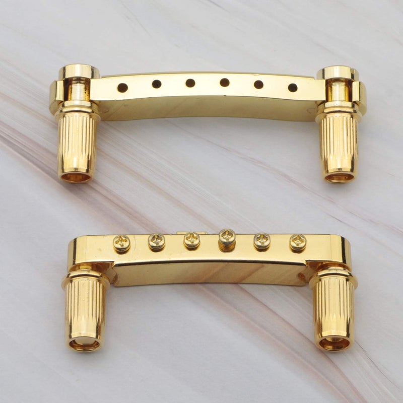 Swhmc Gold Electric Guitar Tune-O-Matic Roller Saddle Bridge & Tailpiece with Studs Set for Les Paul LP SG Style Electric Guitar Replacement Parts - Image 5